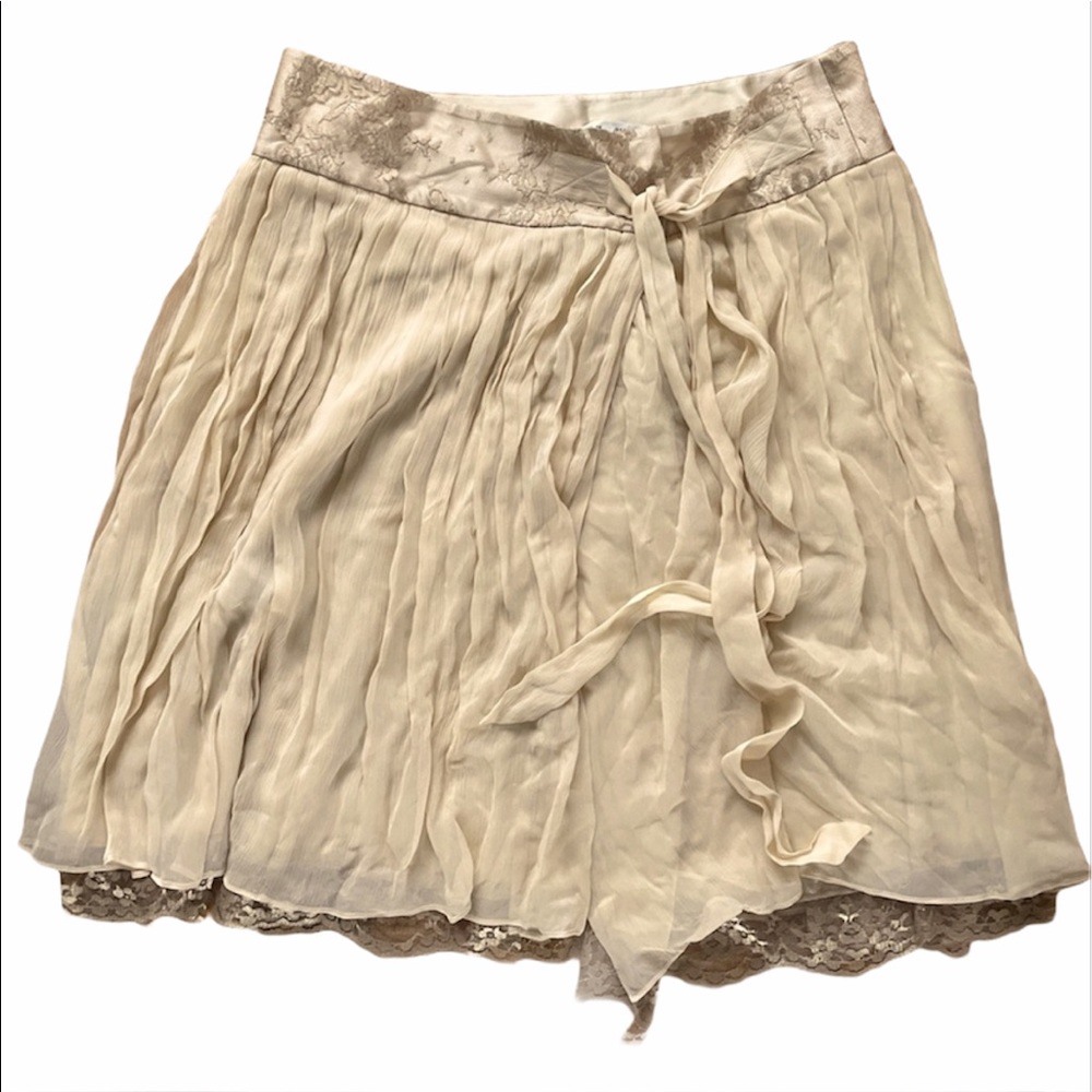 NWT Diane Von Furstenberg silk ruffle wrap skirt